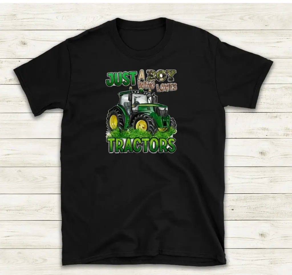 Just a boy who loves tractors
