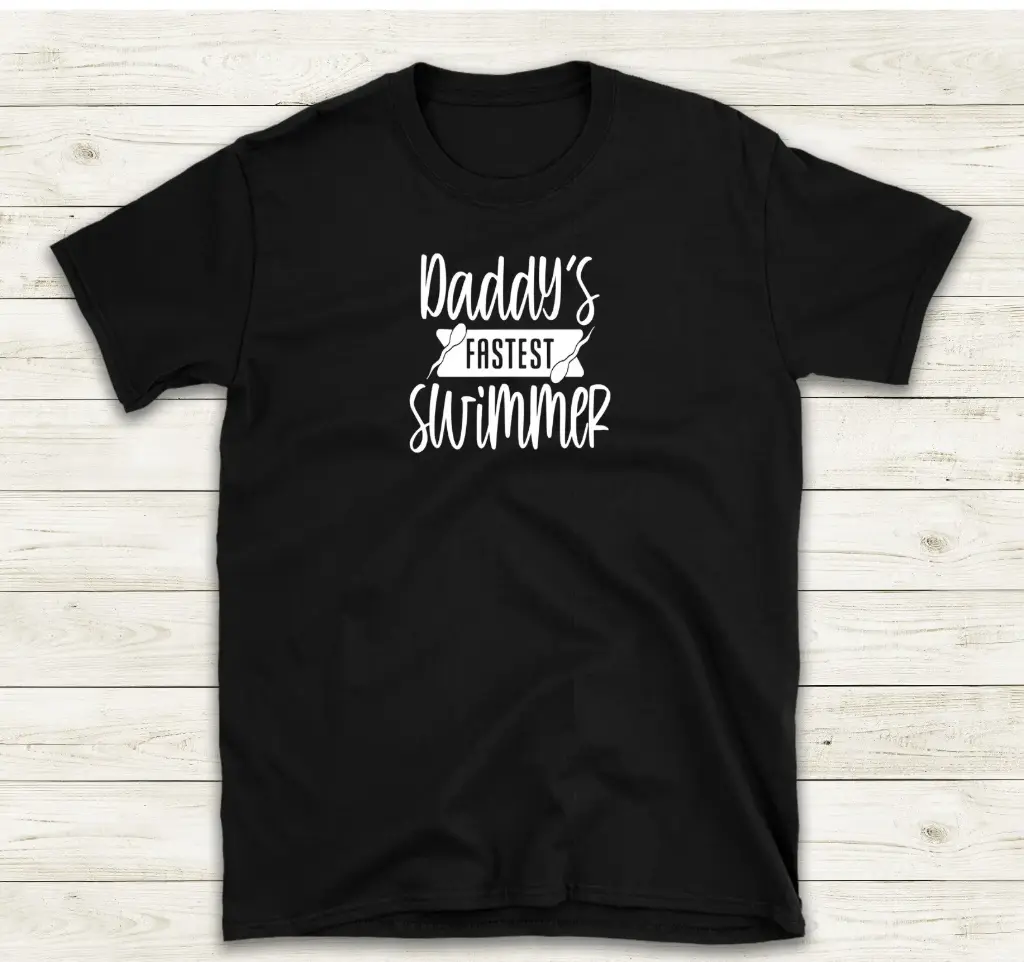 Daddy's fastest swimmer