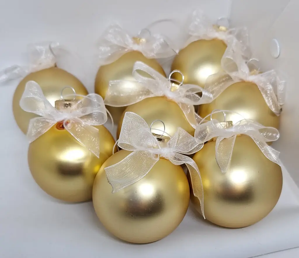 Kerstbal 6cm - mat goud