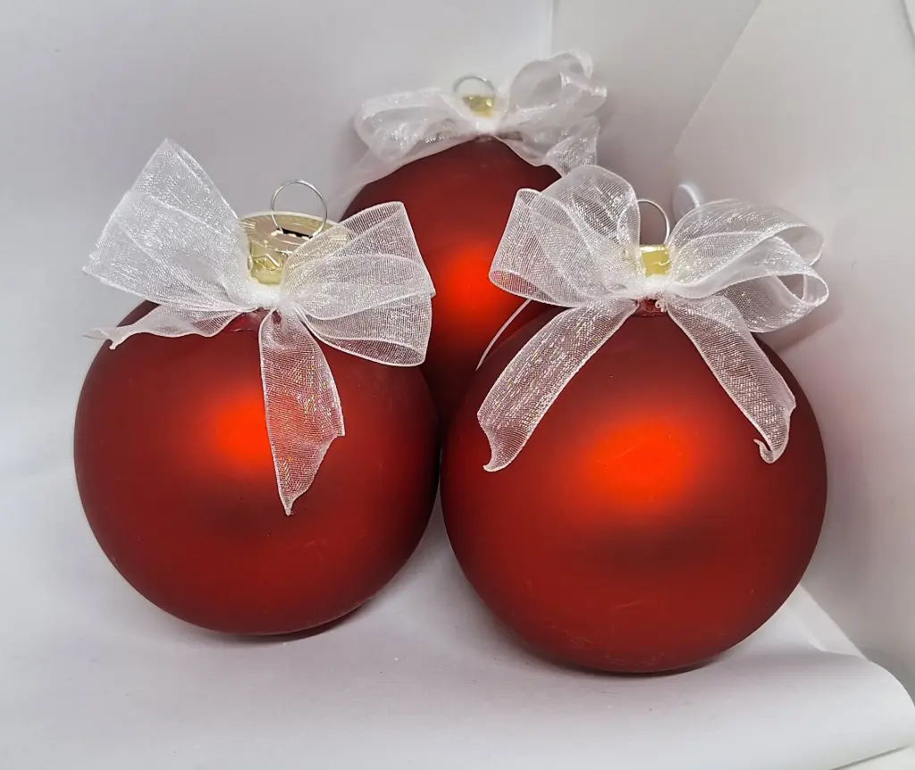 Kerstbal 8cm - mat rood