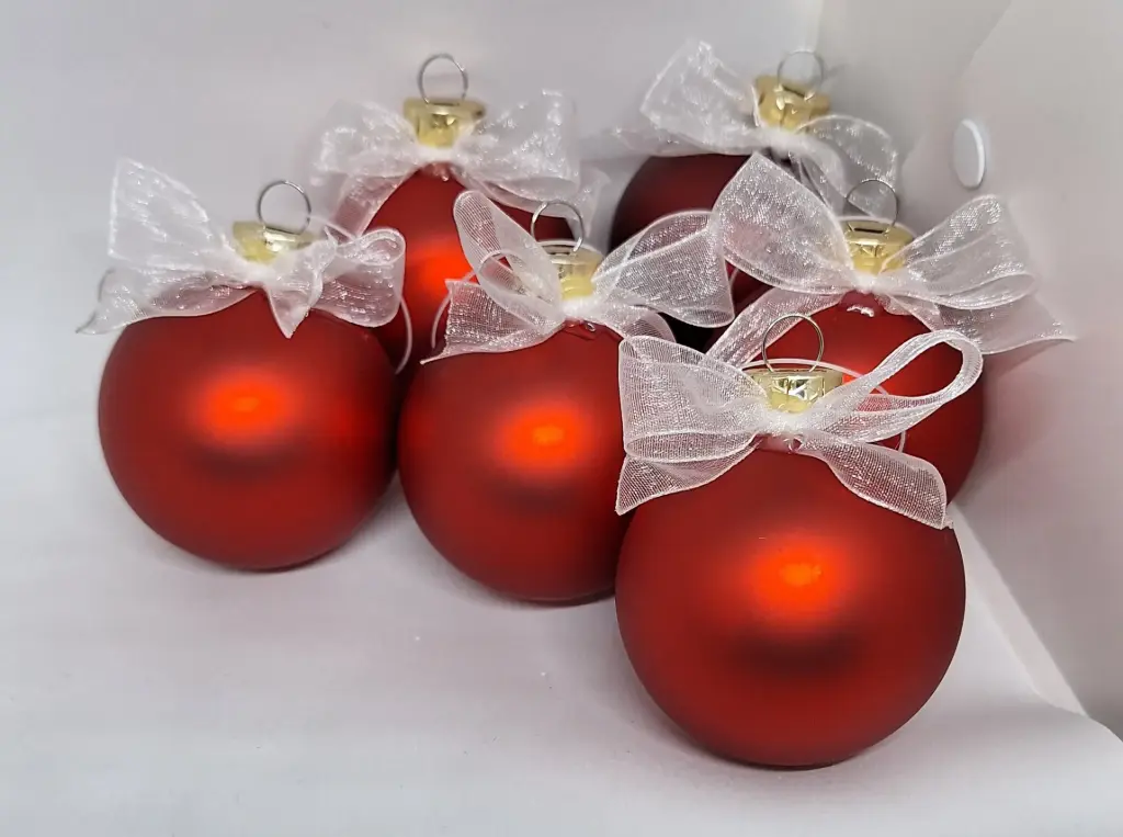 Kerstbal 6cm - mat rood