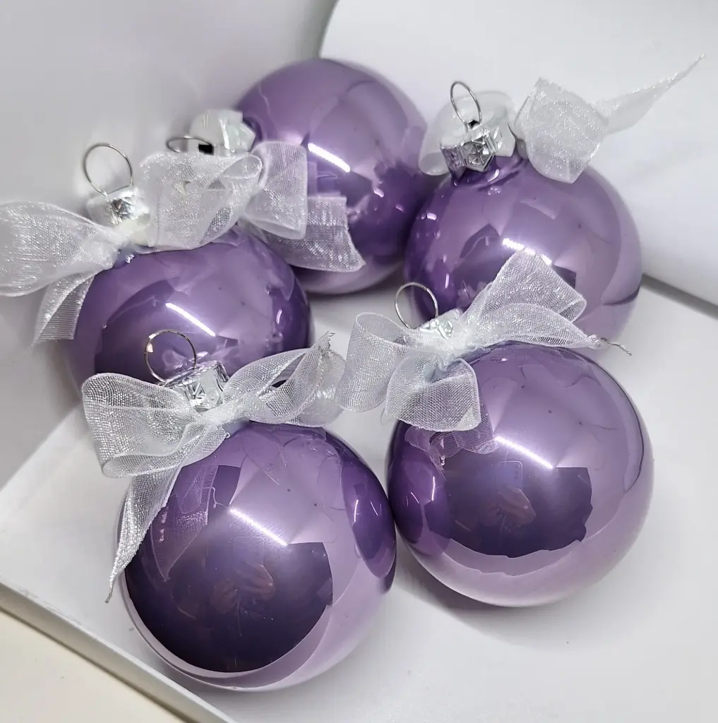 Kerstbal 6cm - glanzend paars