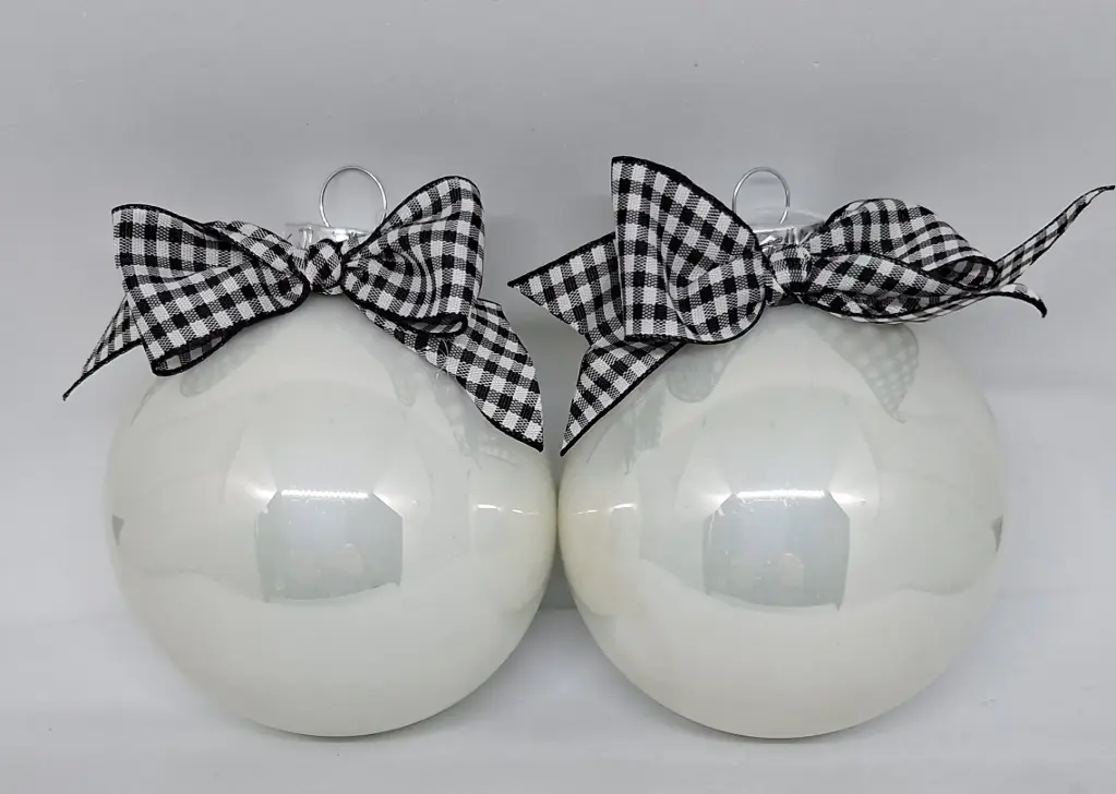 Kerstbal 8cm - glanzend wit