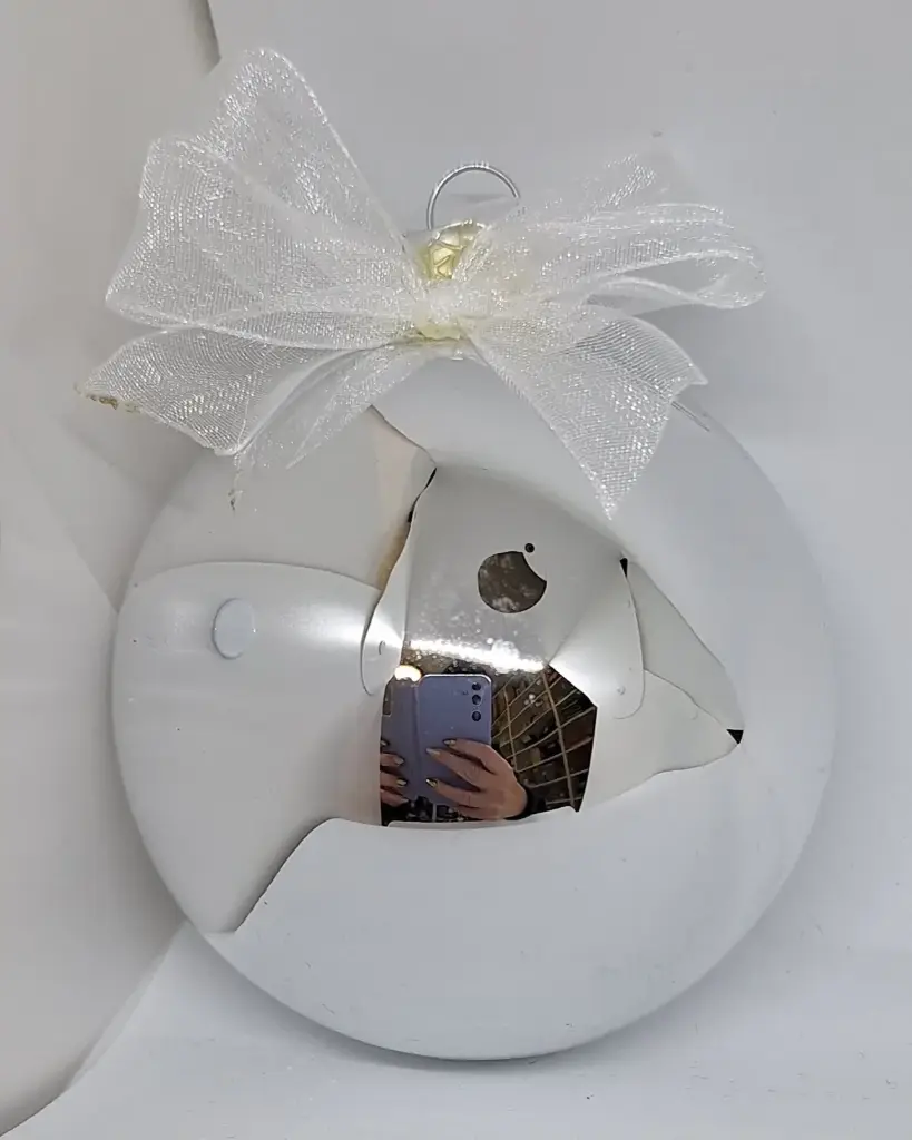 Kerstbal 8cm - glanzend zilver