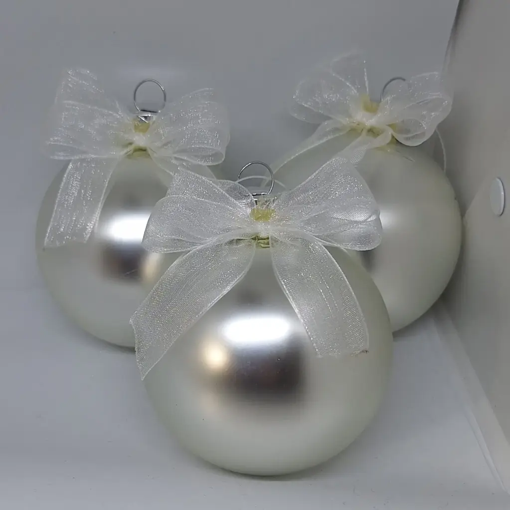 Kerstbal 8cm - mat zilver