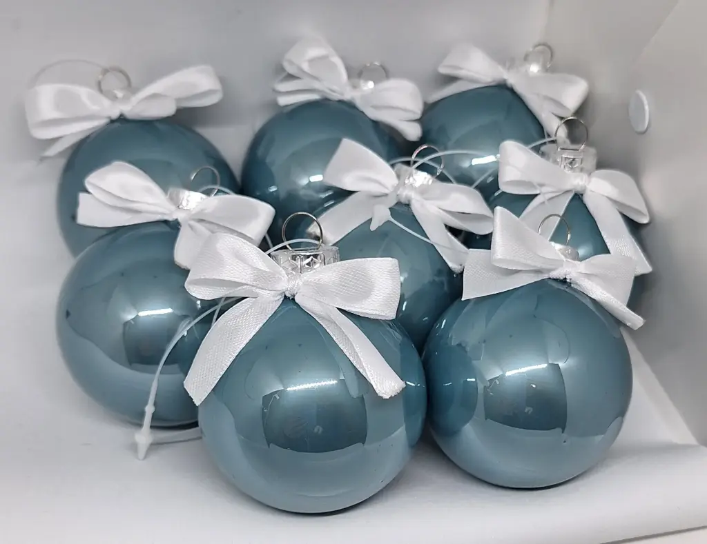 Kerstbal 6cm - glanzend blauw