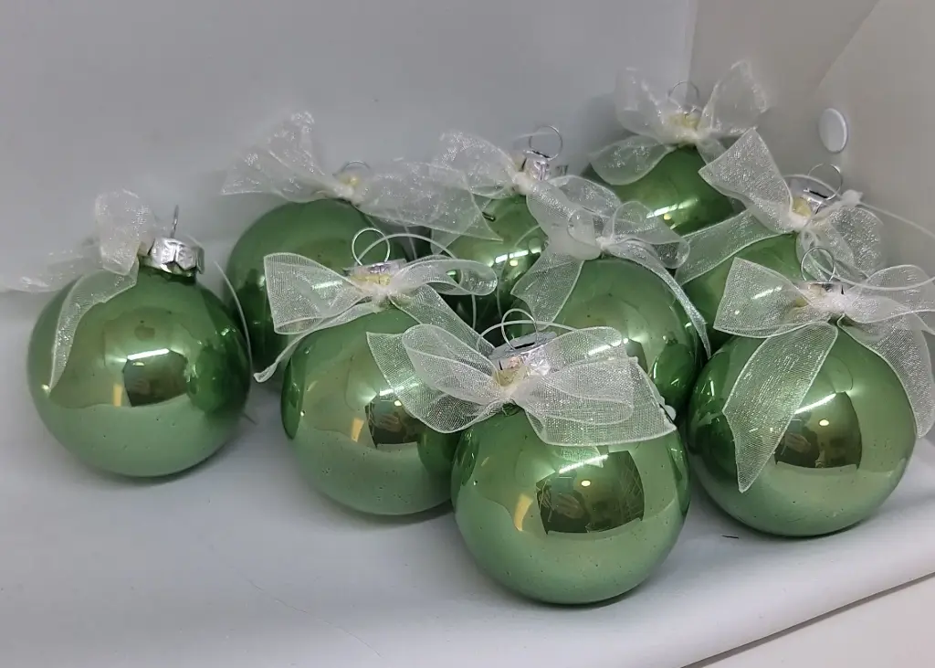 Kerstbal 6cm - glanzend groen