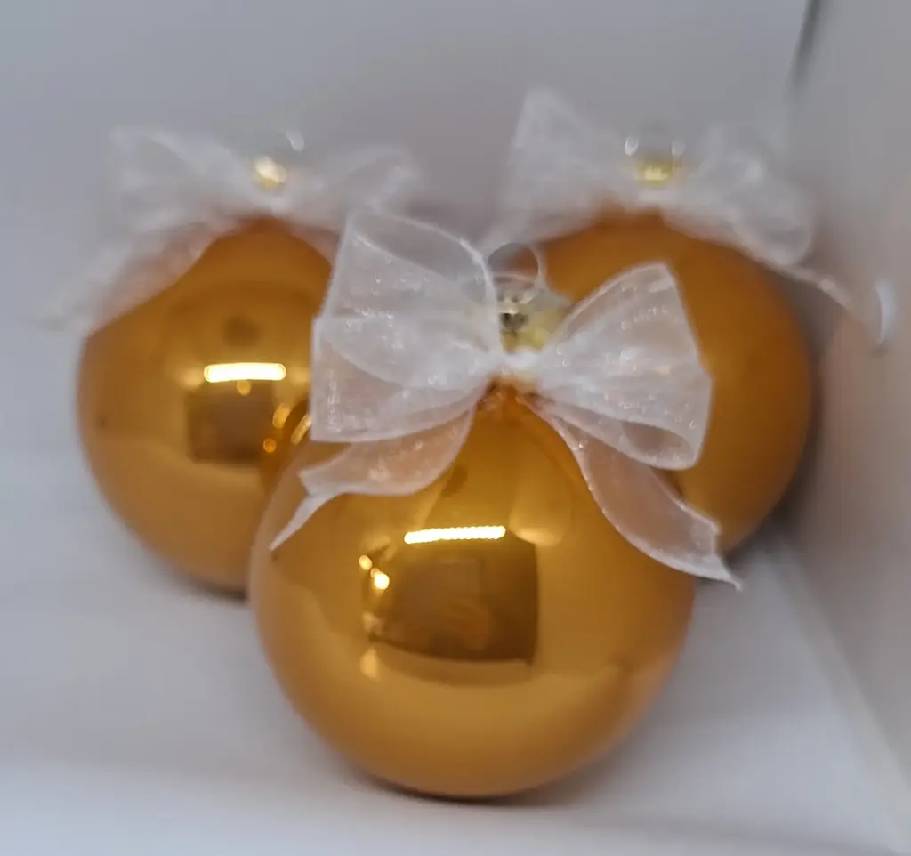 Kerstbal 8cm - glanzend koper