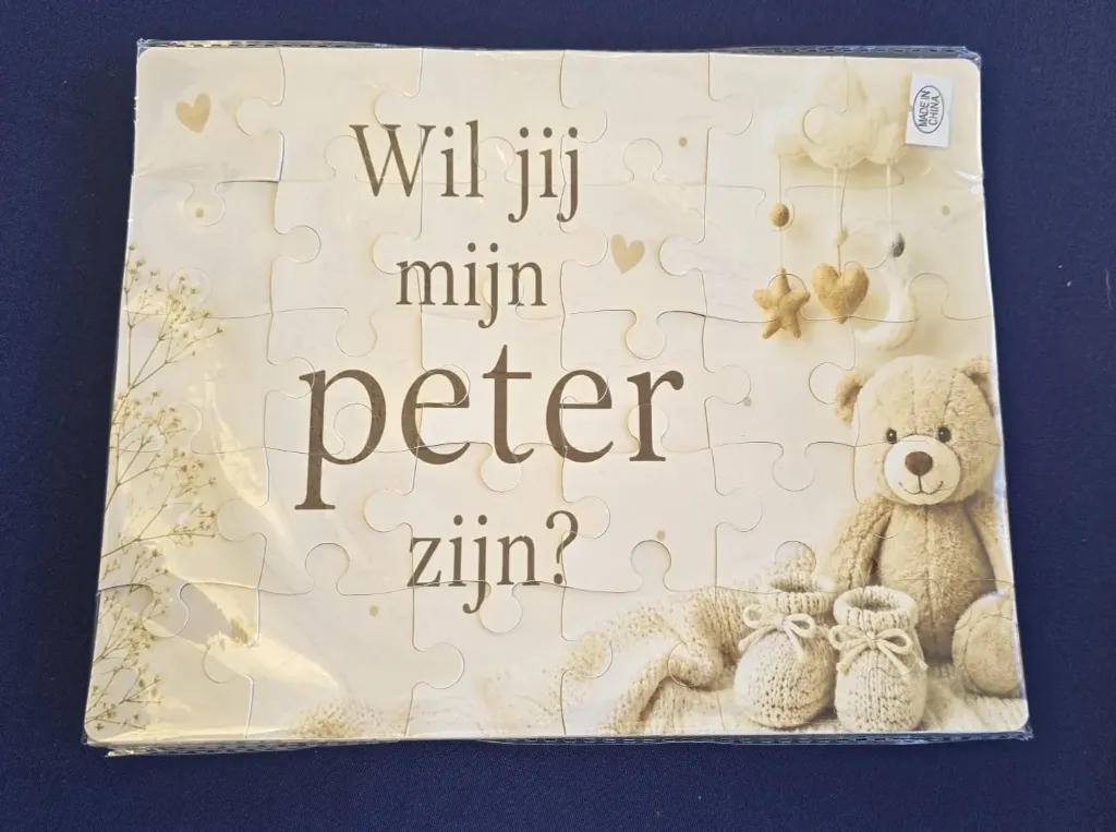 Puzzel - wil jij mijn peter zijn?