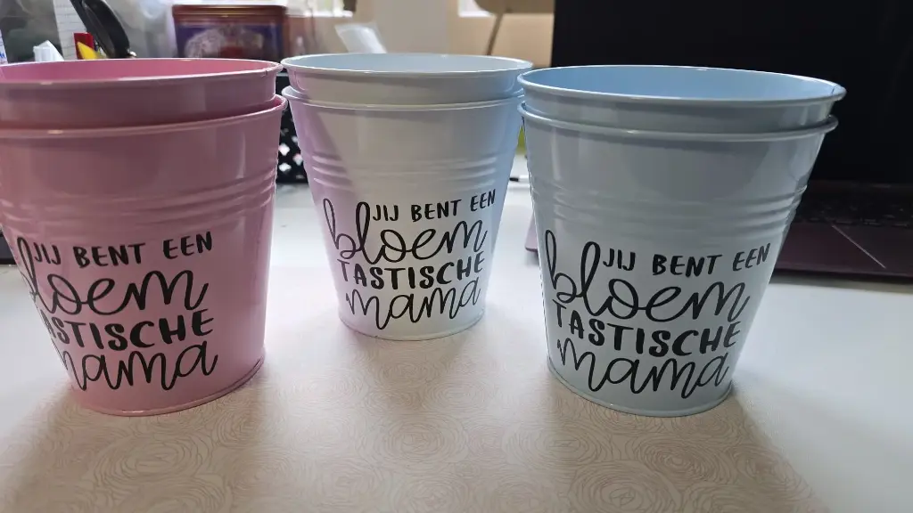 Bloempot blik - groot