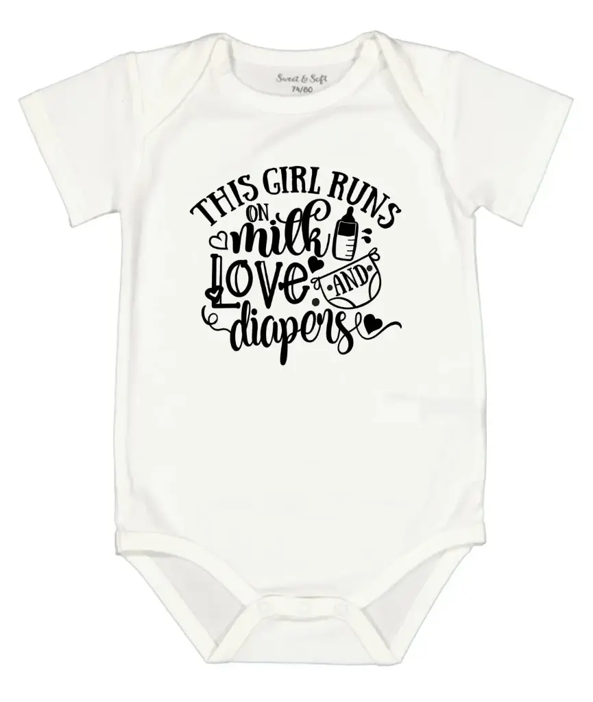 Romper - This girl runs on milk, love and diapers