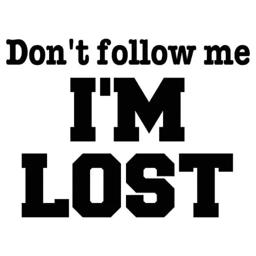 Don't follow me I'm lost 