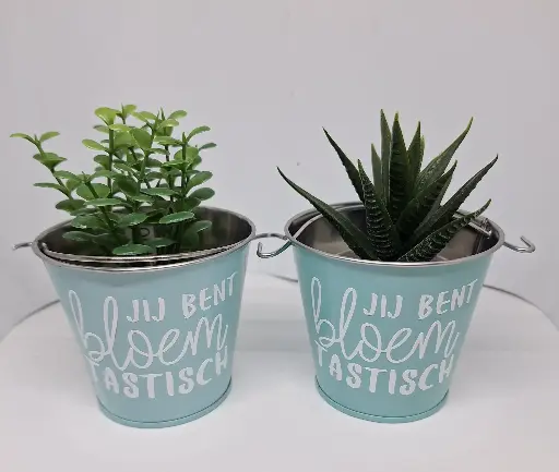 Bloempot blik - klein