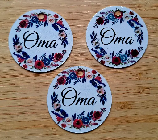 Sleutelhanger - oma - rond