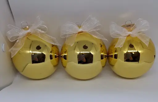 Kerstbal 8cm - glanzend goud