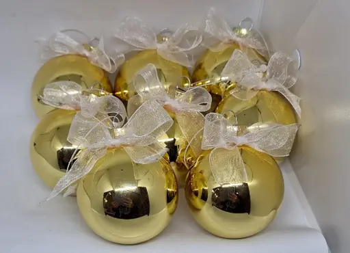 Kerstbal 6cm - glanzend goud