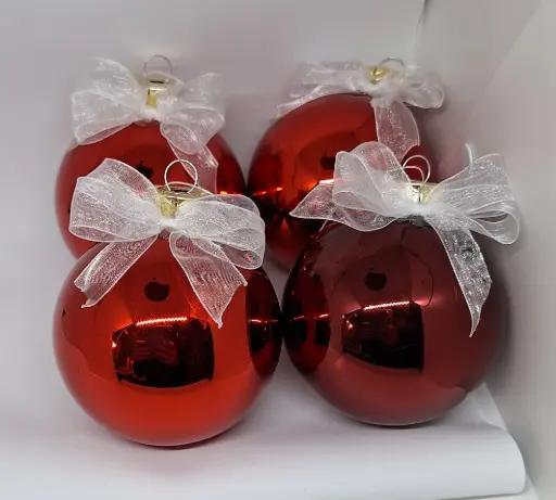 Kerstbal 8cm - glanzend rood