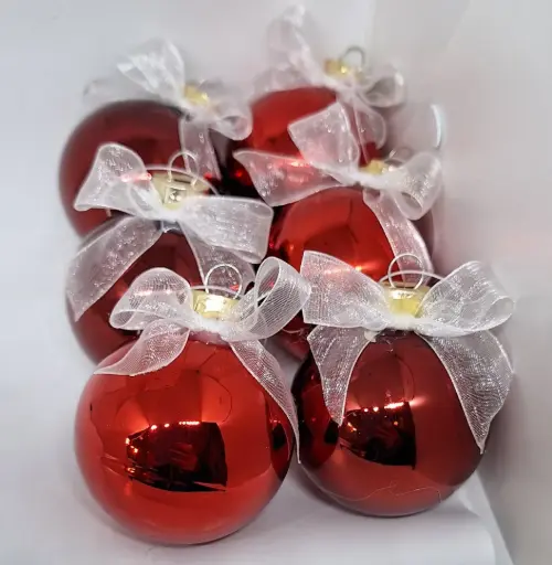 Kerstbal 6cm - glanzend rood