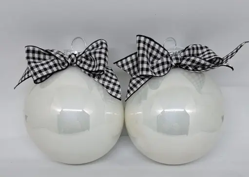 Kerstbal 8cm - glanzend wit