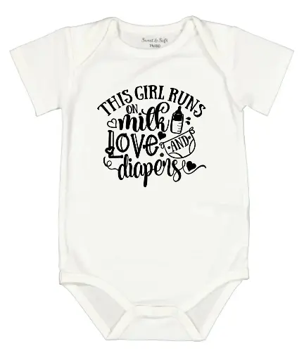 Romper - This girl runs on milk, love and diapers
